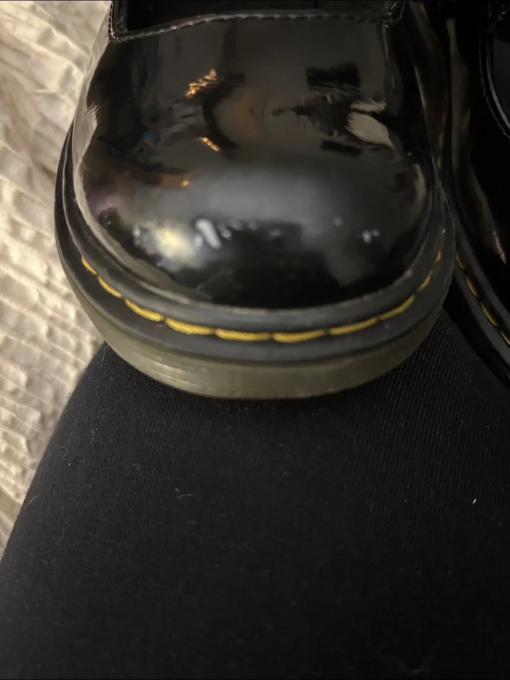 Dr. Martens Black Patent Mary-Jane Hook & Loop Dress Shoes for Kids